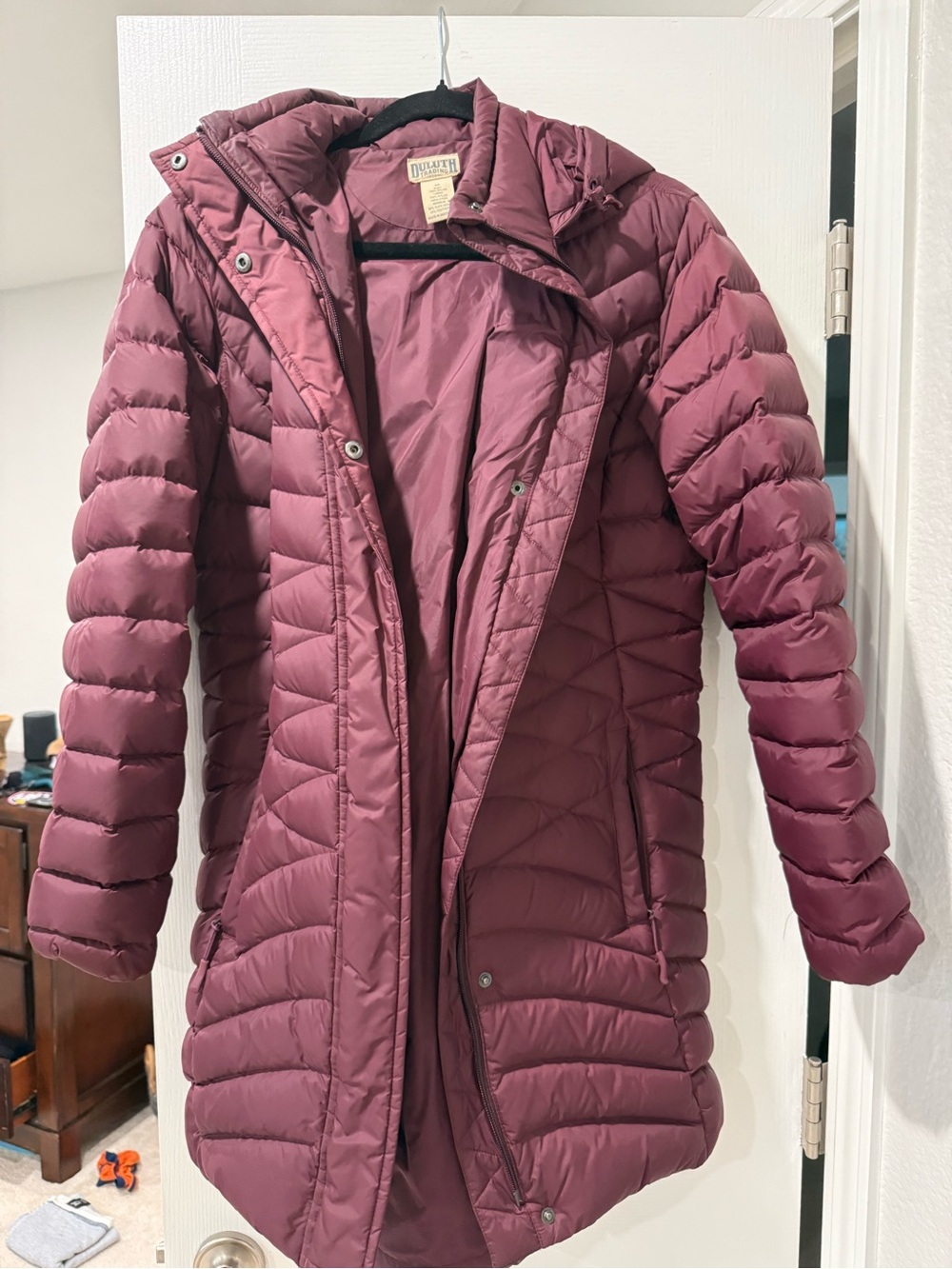 Dukuth Women's medium Long Packable Down Coat - Dusty Rose